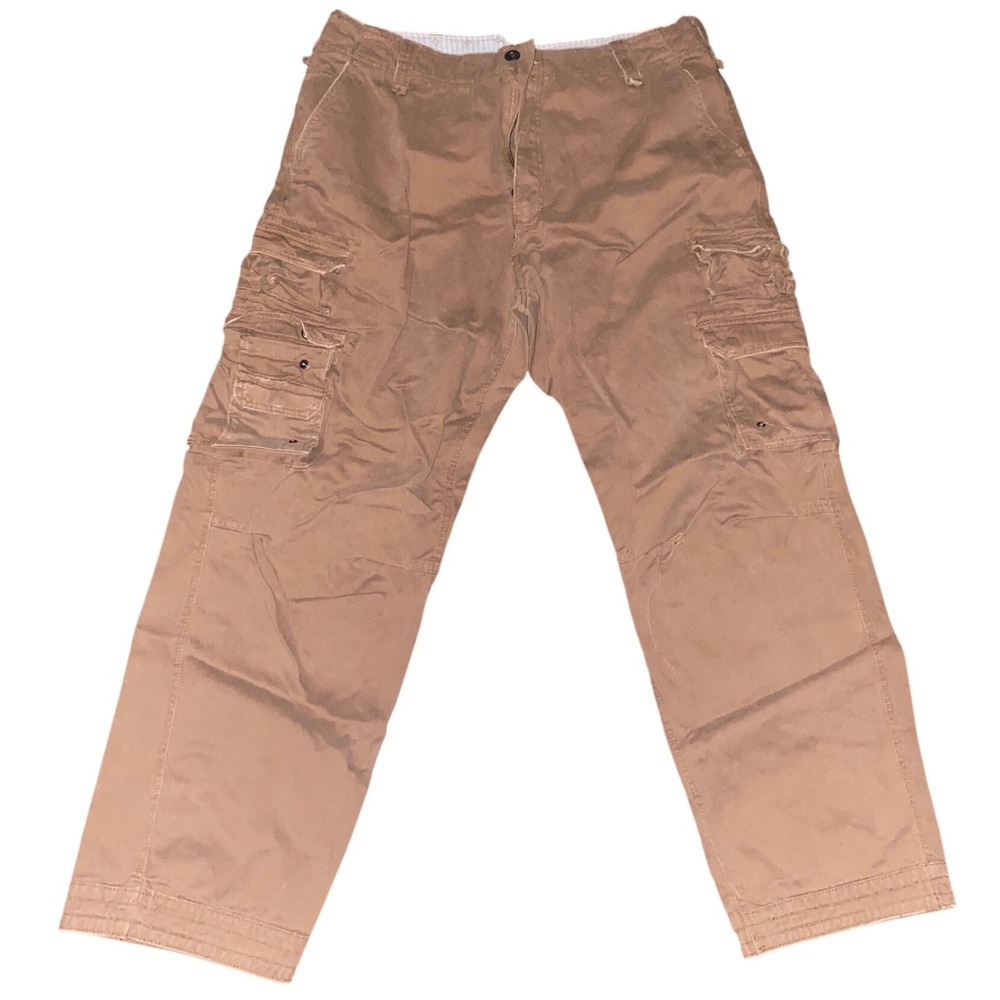 US‎ PLUGG Vintage Copper Brown Cargo Pants Men's l 38x32 Cotton Y2K Super Baggy